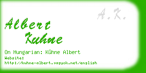 albert kuhne business card